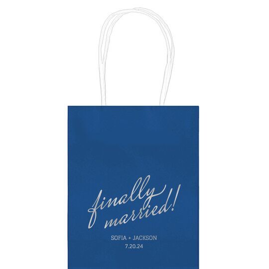 Expressive Script Finally Married Mini Twisted Handled Bags